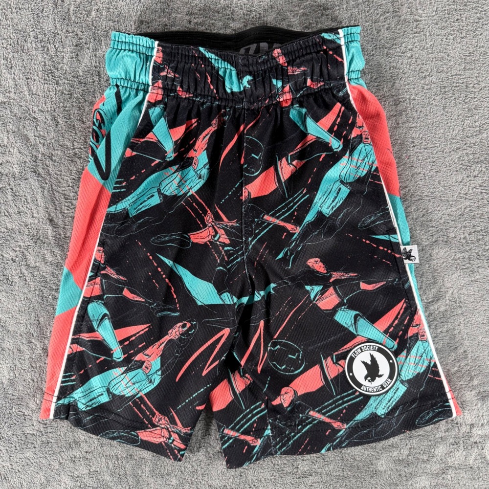 Flow Society Soccer Goal Attack Shorts Youth 2XS 4/5 Graphic Mesh Athletic